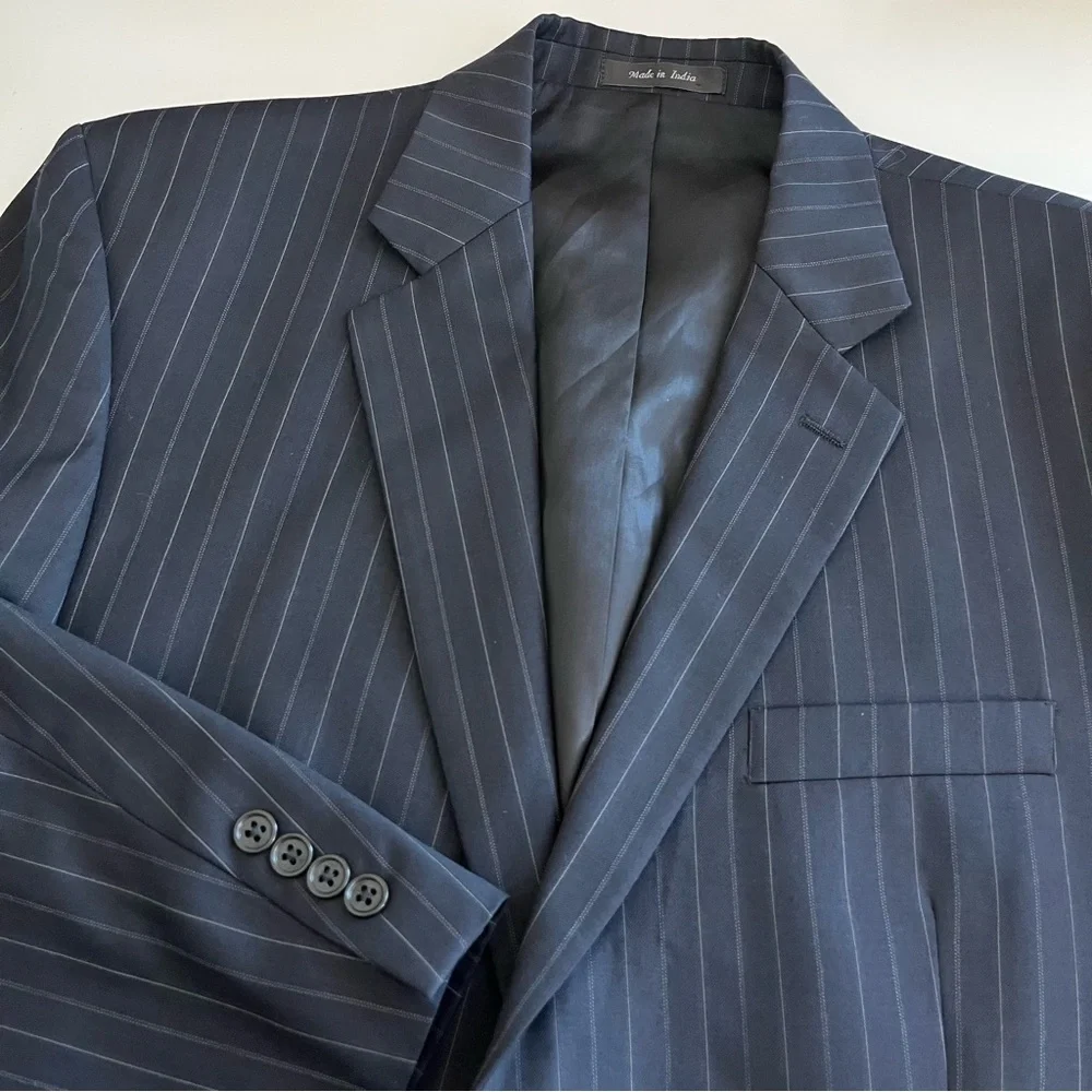 Lauren Ralph Lauren Men’s Wool Navy‎ Striped Jacket Blazer 42L